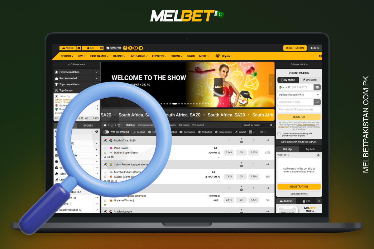 The Melbet website offers an intuitive, multilingual and responsive interface with easy navigation, quick access to sections and effective search tools