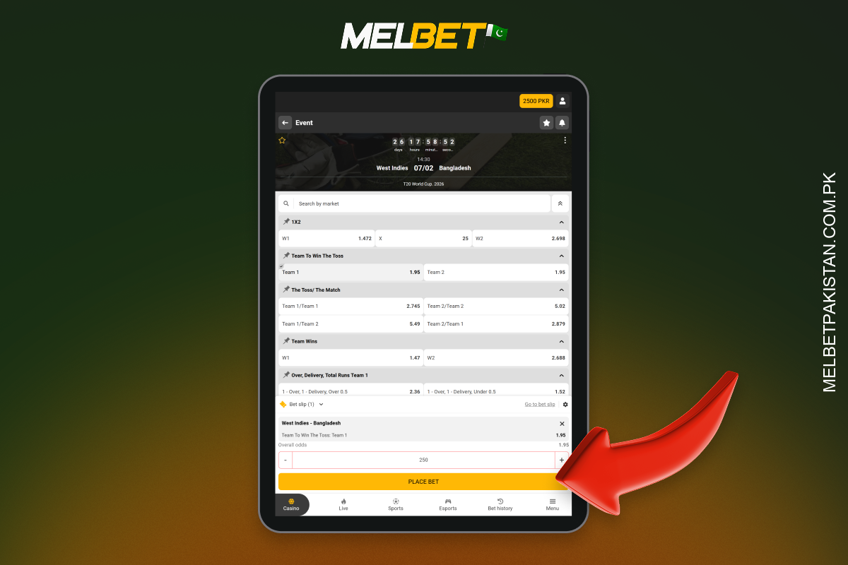 Place a bet on Melbet Pakistan, wait for the event to be settled, and instantly receive your winnings in your account with the option of quick withdrawal